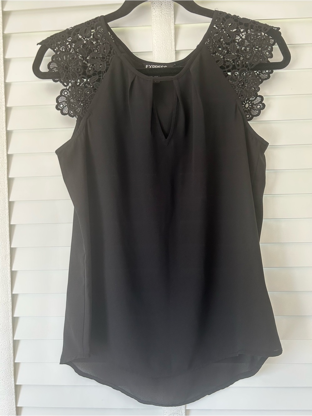 Express Black Lace Shoulder Sleeveless Blouse
